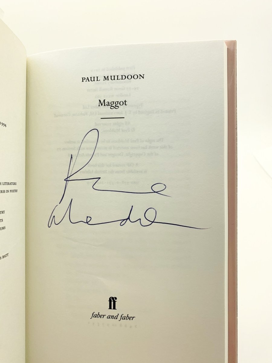 Muldoon, Paul - Maggot - SIGNED | back cover