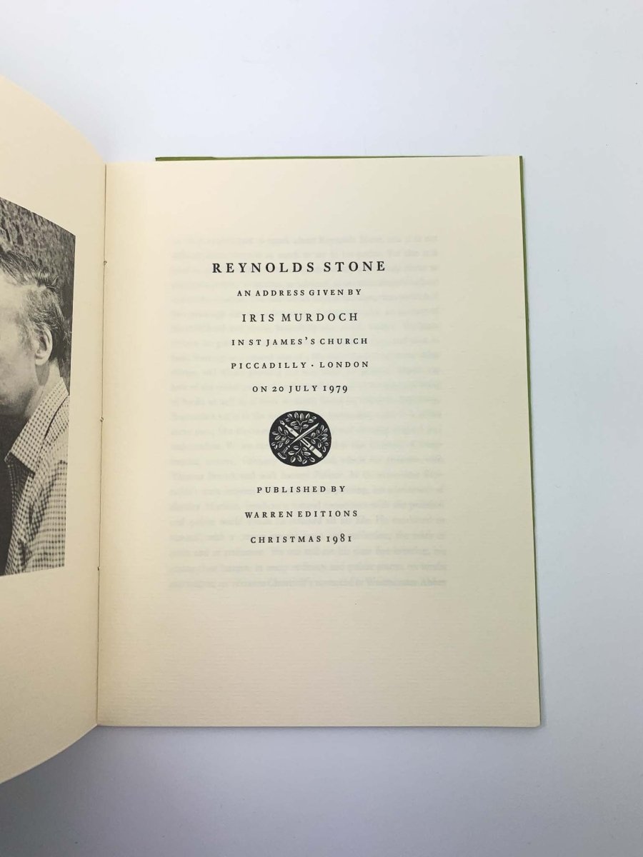 Murdoch, Iris - Reynolds Stone - SIGNED | back cover