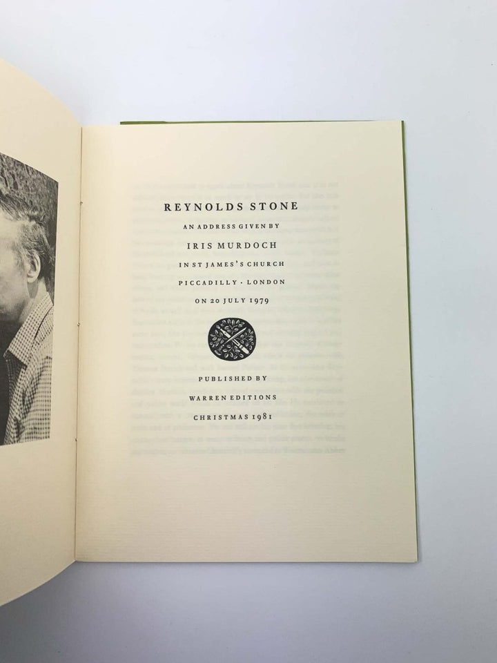 Murdoch, Iris - Reynolds Stone - SIGNED | back cover