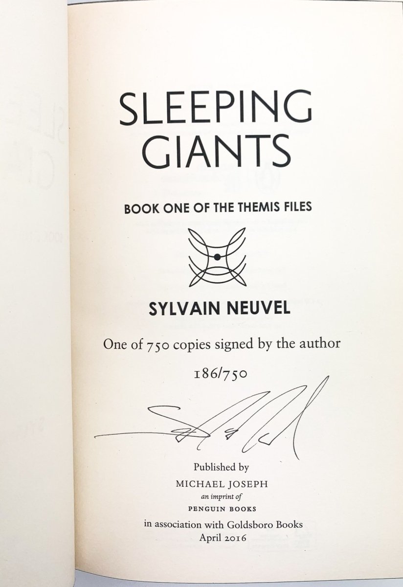 Neuvel, Sylvain - Sleeping Giants - SIGNED Limited Edition | signature page