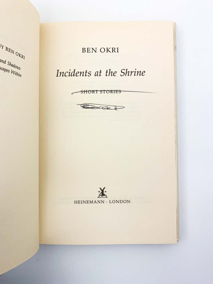 Okri, Ben - Incidents at the Shrine - SIGNED | back cover