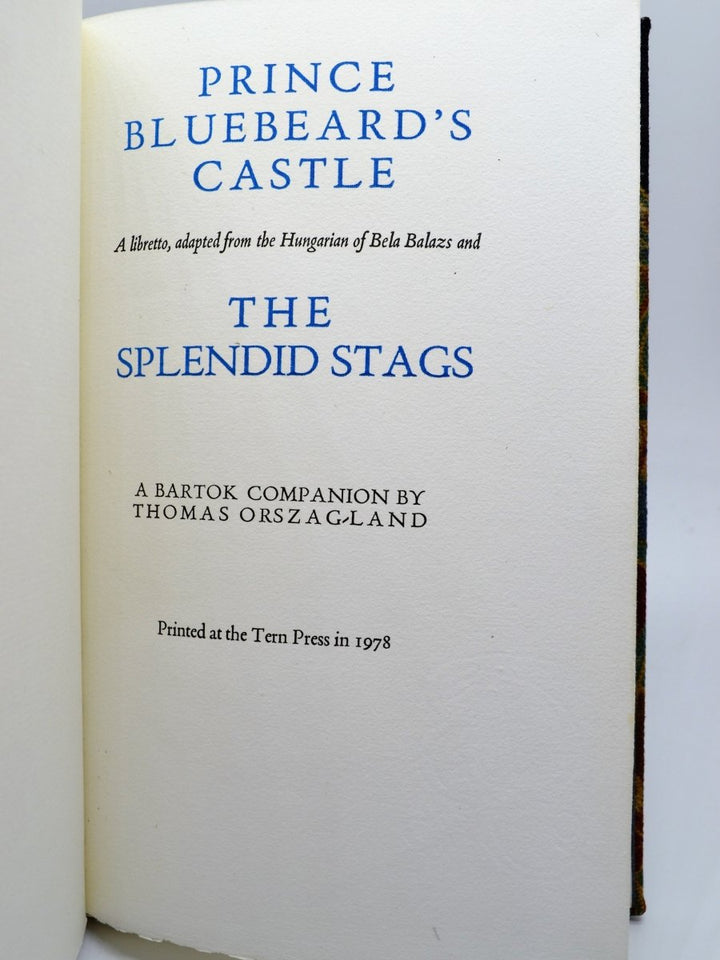 Orszag-Land, Thomas - Prince Bluebeard's Castle And The Splendid Stags | back cover