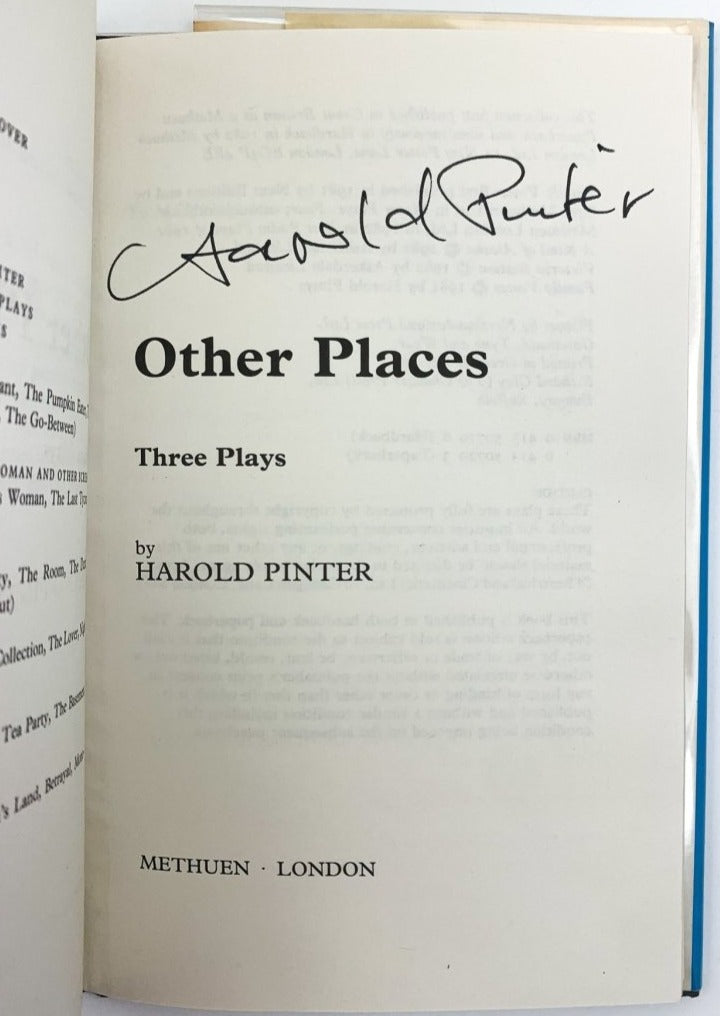 Pinter, Harold - Other Places - SIGNED | signature page