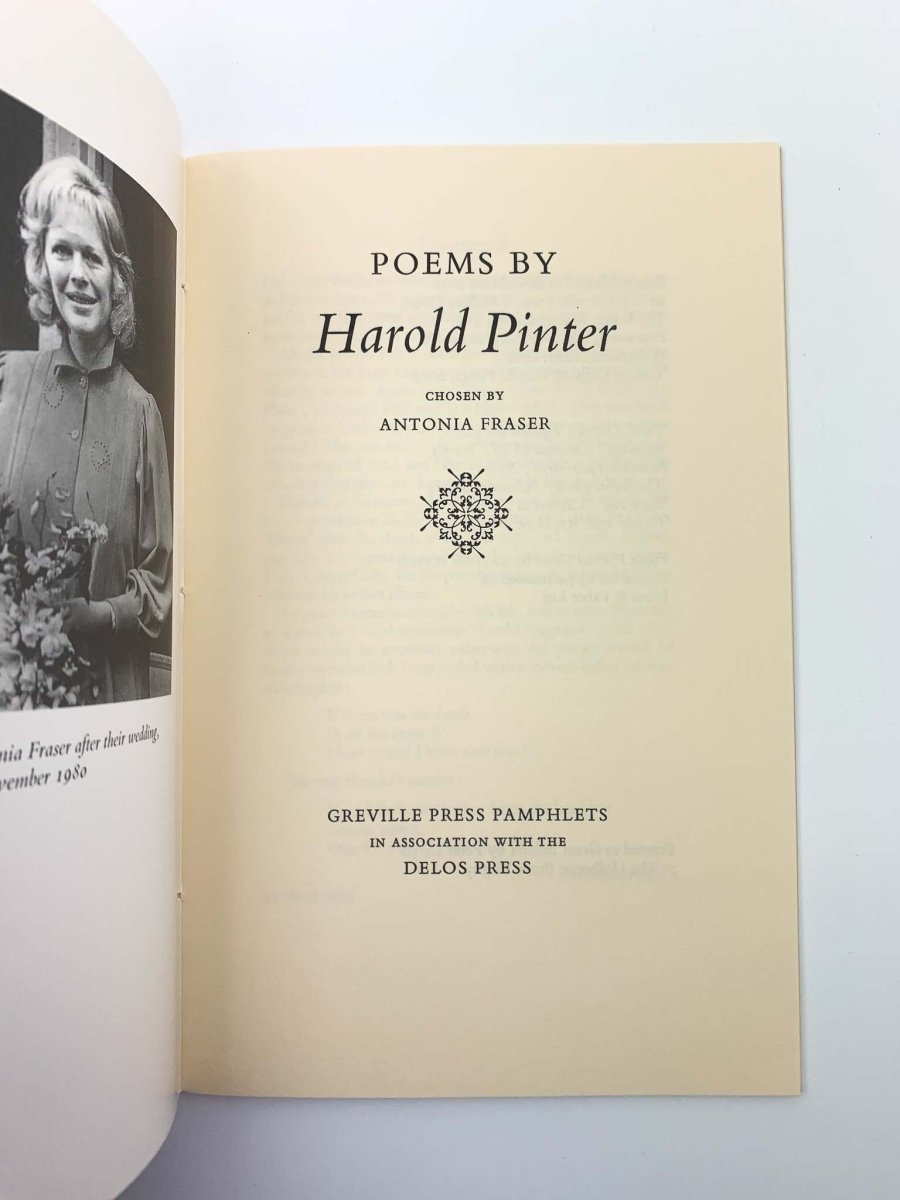 Pinter, Harold - Poems by Harold Pinter | back cover