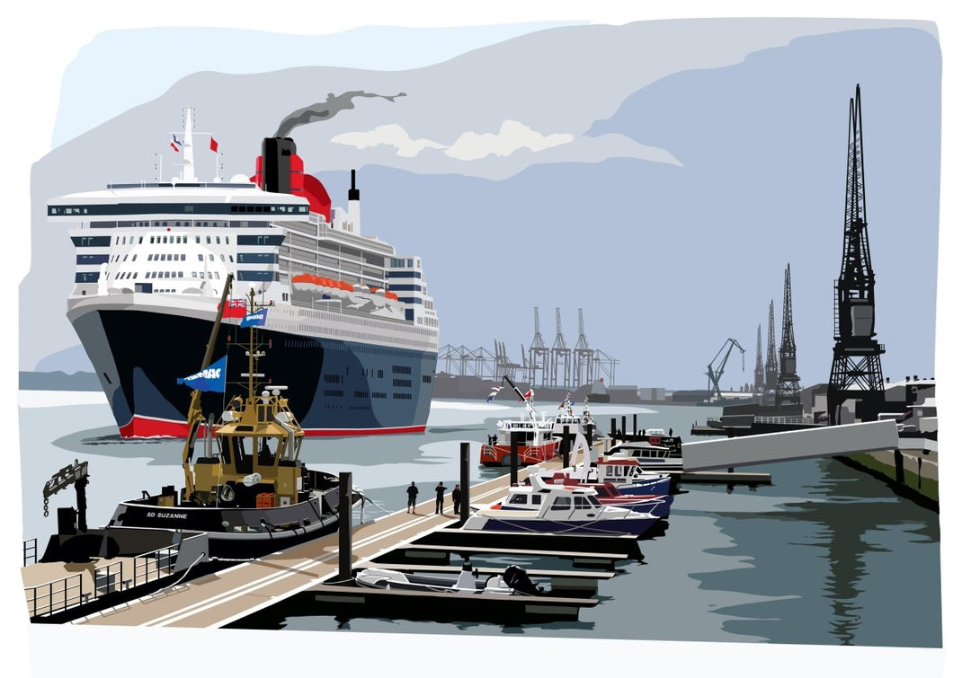 QM2 Leaving Southampton Docks | image1