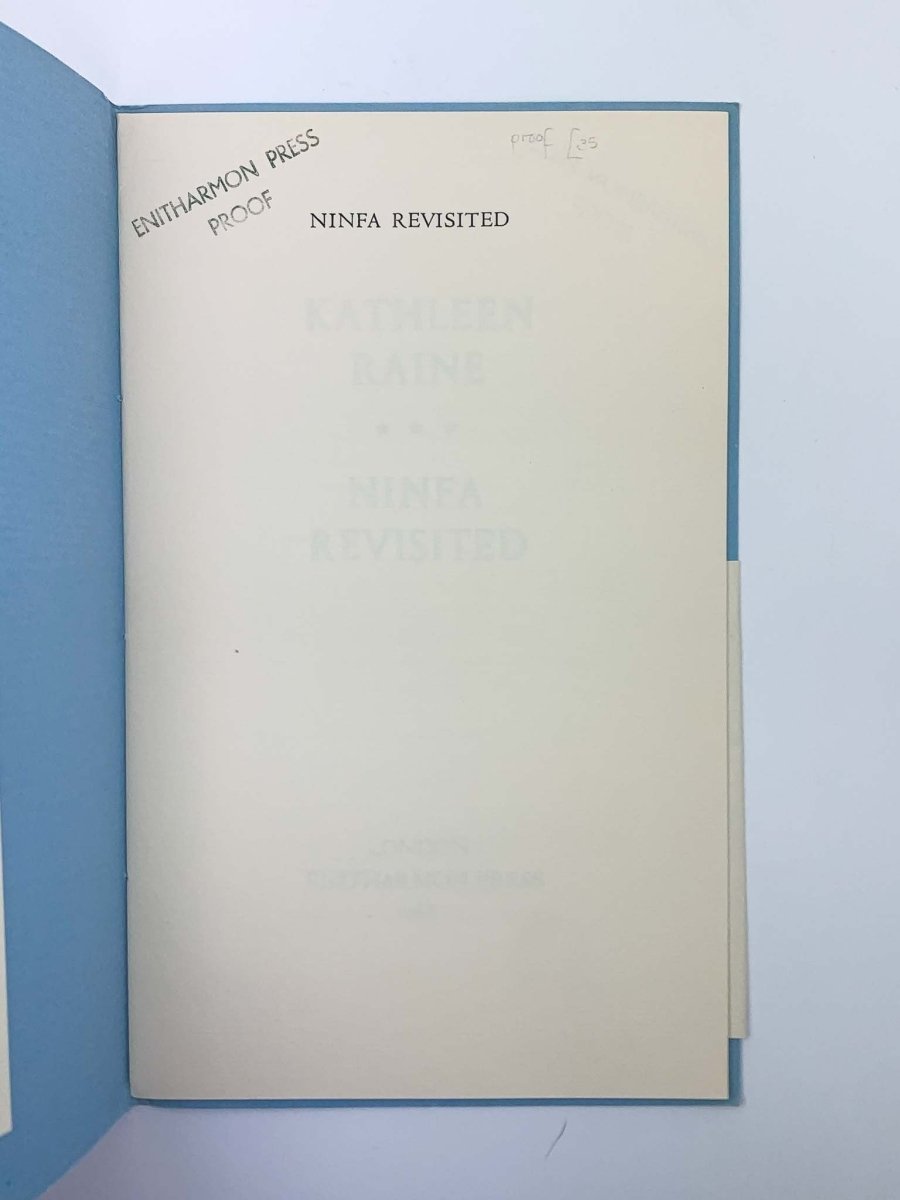Raine, Kathleen - Ninfa Revisited | back cover