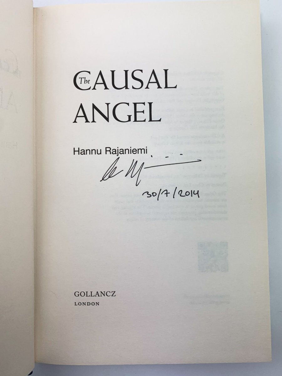 Rajaniemi, Hannu - The Quantum Thief trilogy : The Quantum Thief, The Fractal Prince & The Causal Angel - SIGNED | signature page