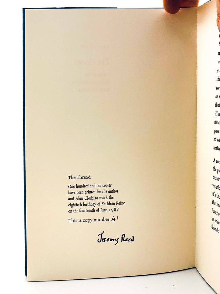 Reed, Jeremy - The Thread - SIGNED | signature page