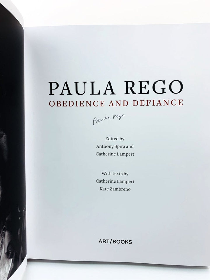 Rego, Paula - Obedience and Defiance - SIGNED | signature page