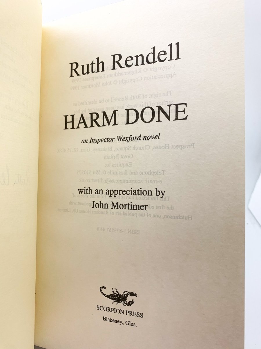 Rendell, Ruth - Harm Done - SIGNED | image4