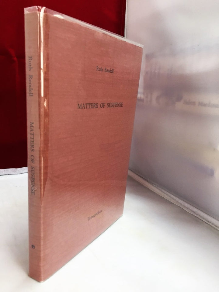 Rendell, Ruth - Matters of Suspense | front cover. Published by Eurographica in 1986. Soft Cover In Jacket.  Condition:  Fine/Very Good++ / Near Fine