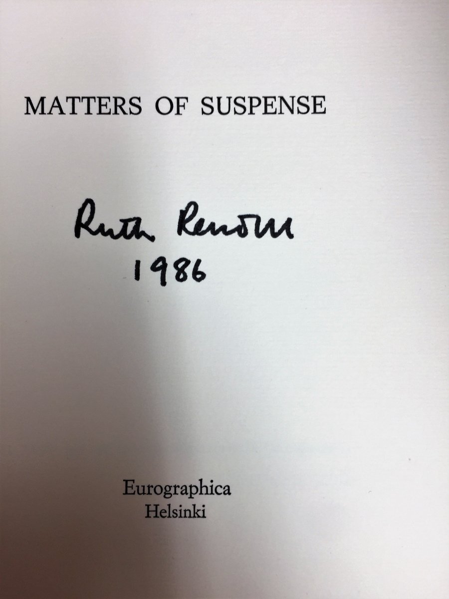 Rendell, Ruth - Matters of Suspense | back cover