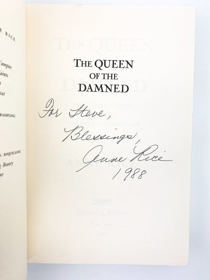 Rice, Anne - Queen of the Damned - SIGNED | image3