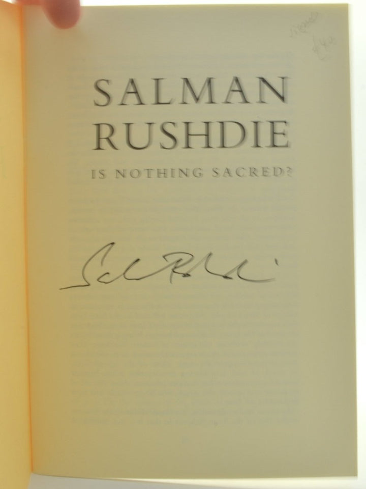 Rushdie, Salman - Is Nothing Sacred ? - SIGNED | image5