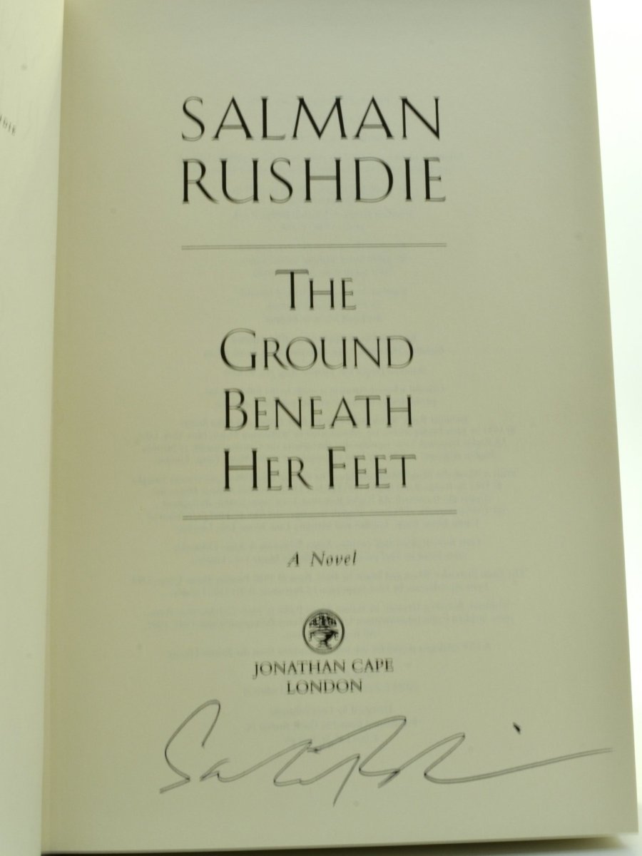 Rushdie, Salman - The Ground Beneath Her Feet - SIGNED | back cover