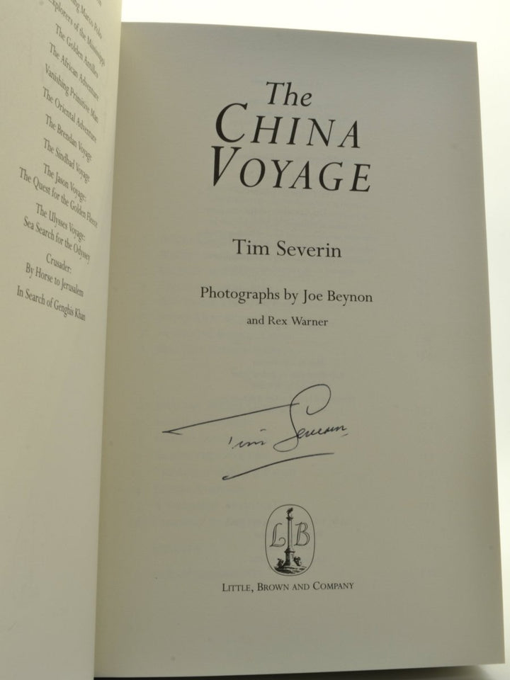 Severin, Tim - The China Voyage - SIGNED | signature page
