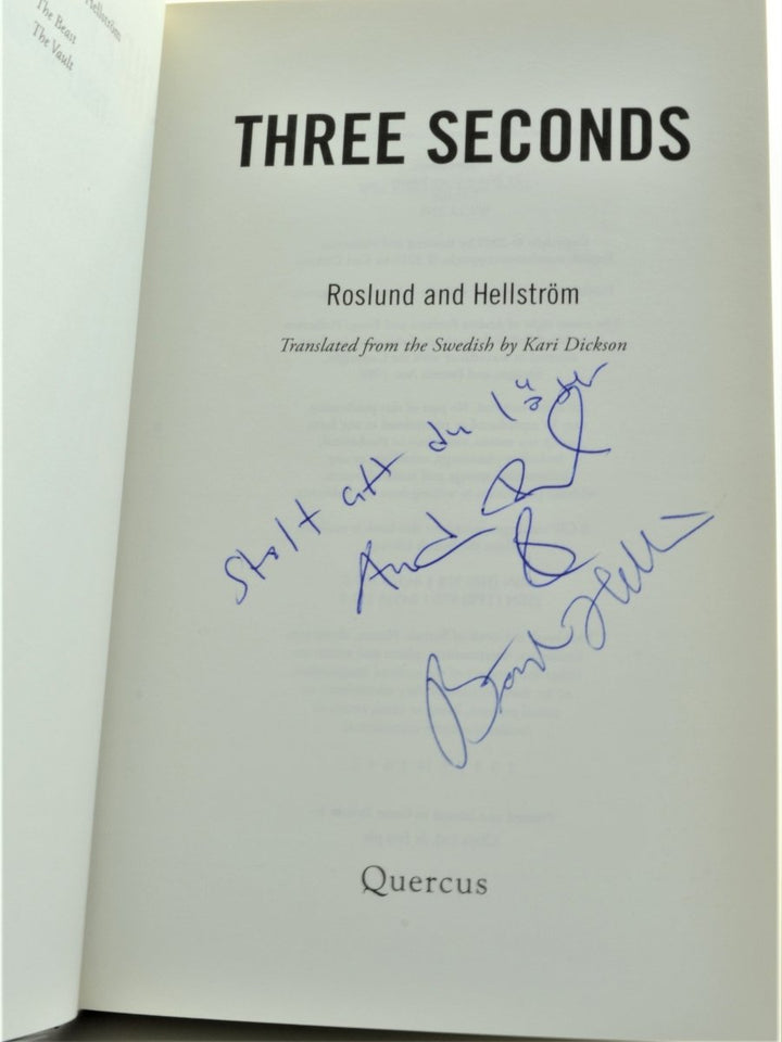 Shaw, William - Three Seconds - SIGNED | signature page