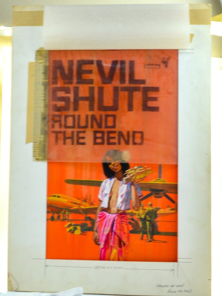 Shute, Nevil - Round the Bend ( Original Pan Dustwrapper Artwork ) | sample illustration