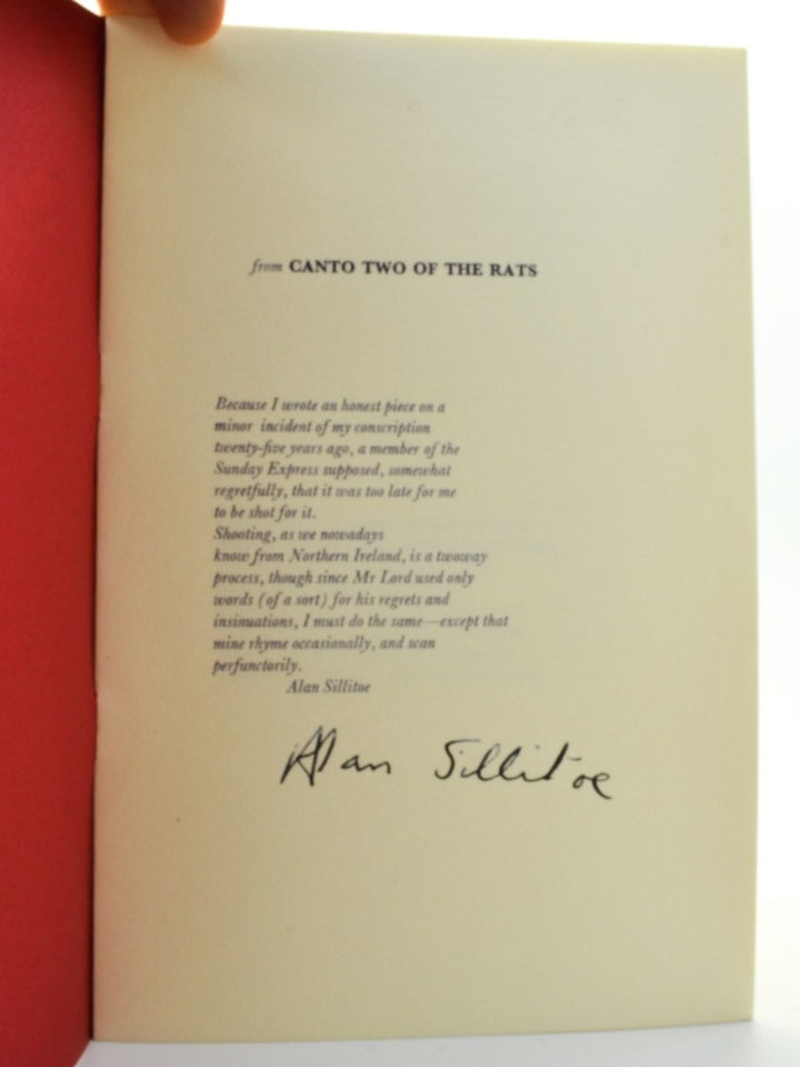 Sillitoe, Alan - From Canto Two of The Rats - SIGNED | signature page