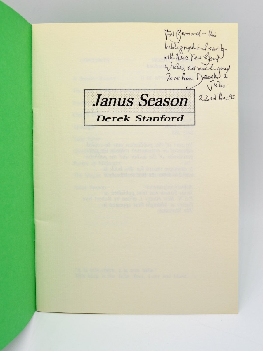 Stanford, Derek - Janus Season | front cover