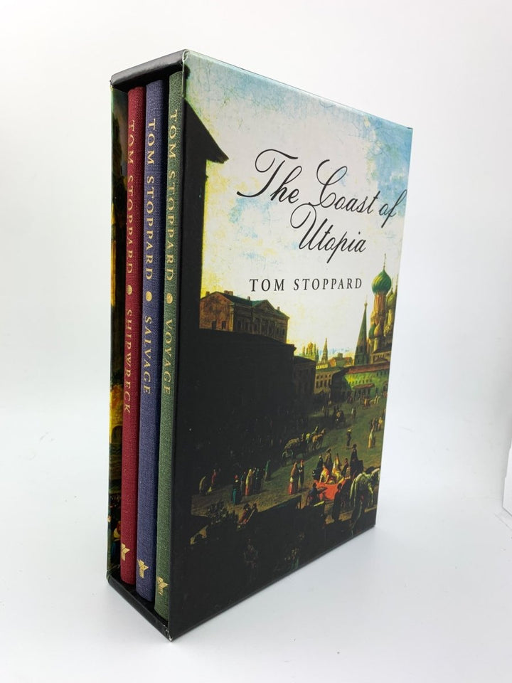 Stoppard, Tom - The Coast of Utopia ( 3 vols ) - US Edition | front cover. Published by Grove Press in 2002. Hard Cover In Slipcase.  Condition:  Fine/No Jacket