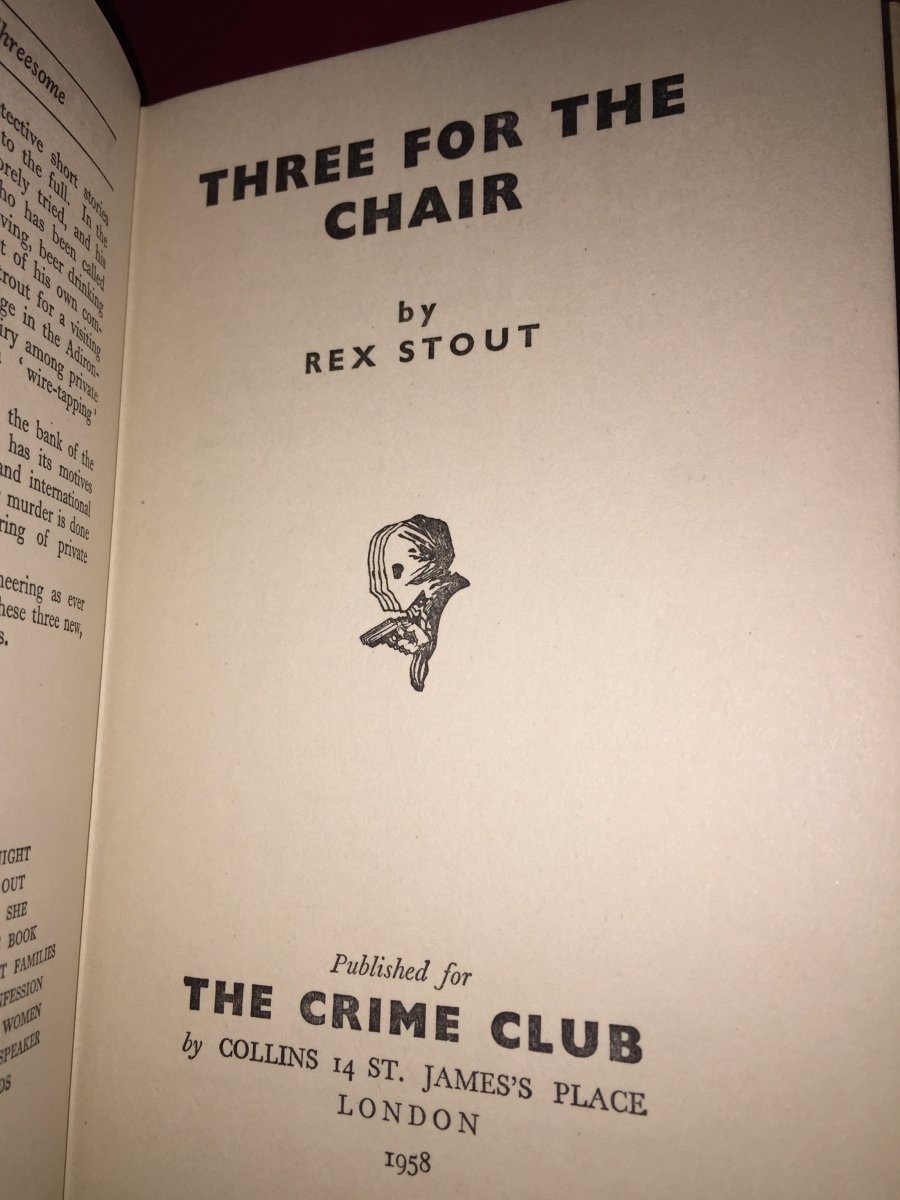 Stout, Rex - Three for the Chair | sample illustration