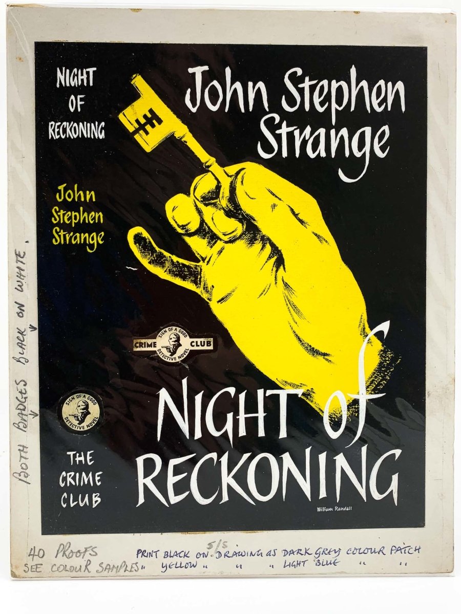 Strange, John Stephen - Night of Reckoning ( Original Dustwrapper Artwork ) - SIGNED | front cover