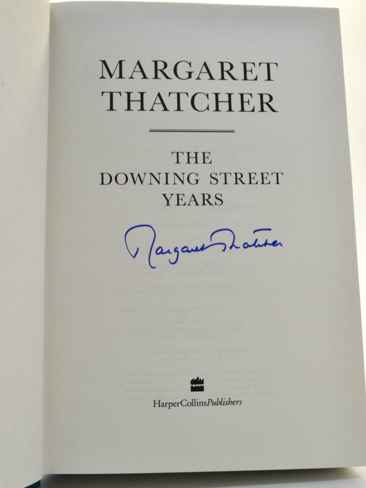 Thatcher, Margaret - The Downing Street Years - SIGNED | signature page