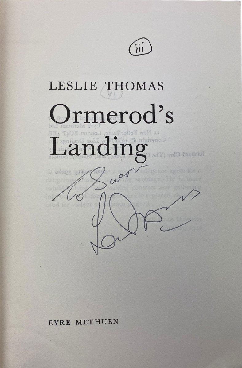 Thomas, Leslie - Ormerod's Landing - SIGNED UK proof copy - SIGNED | signature page