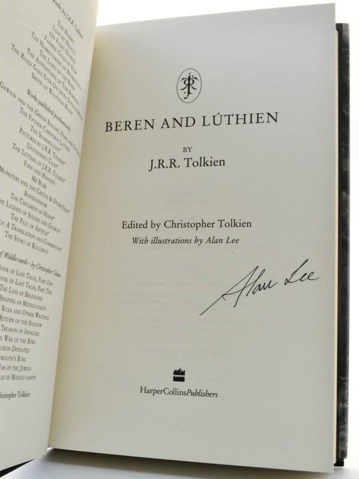 Tolkien, J R R - Beren and Luthien - SIGNED | signature page