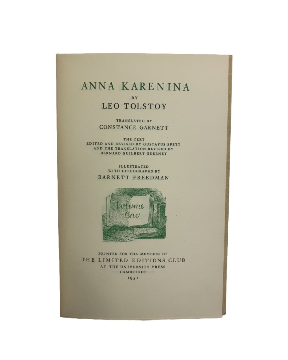 Tolstoy, Leo - Anna Karenina - specially bound set of proof lithographs INSCRIBED by Barnett Freedman | pages