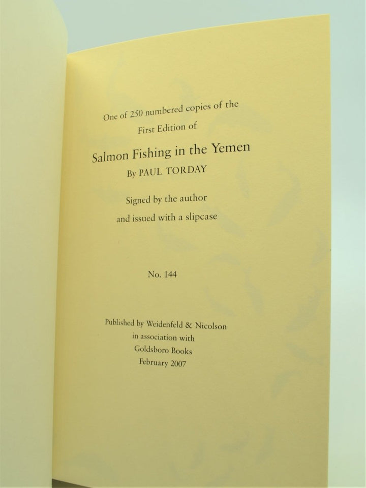 Torday, Paul - Salmon Fishing in Yemen - Slipcased limited edition (SIGNED) | back cover