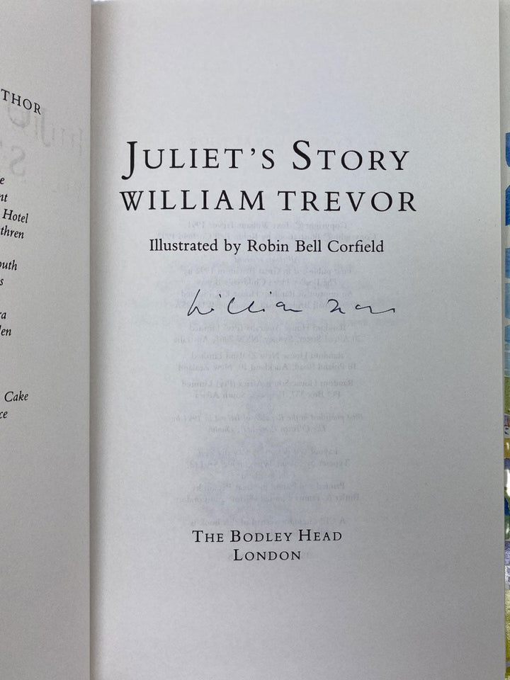 Trevor, William - Juliet's Story - SIGNED | signature page
