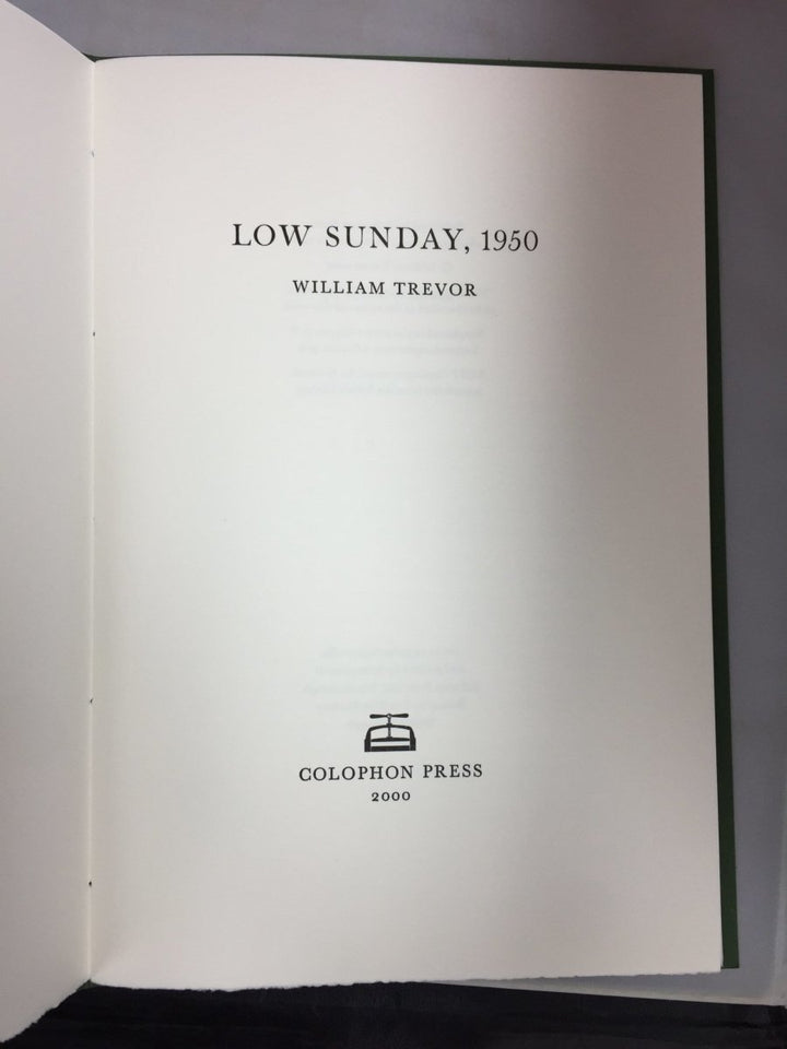 Trevor, William - Low Sunday, 1950 - SIGNED | signature page