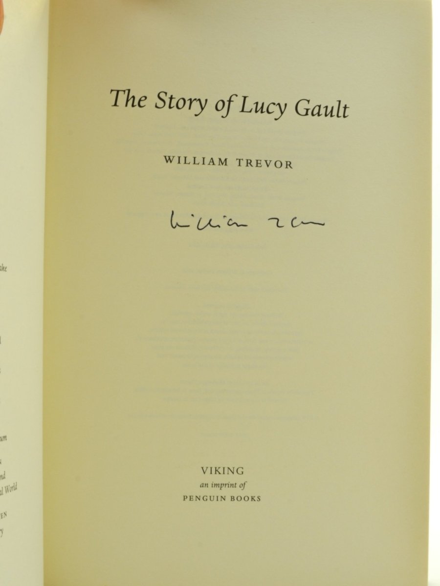 Trevor, William - The Story of Lucy Gault - SIGNED | back cover