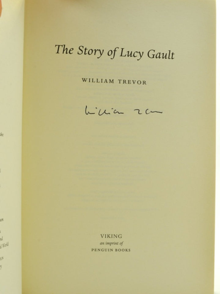 Trevor, William - The Story of Lucy Gault - SIGNED | back cover