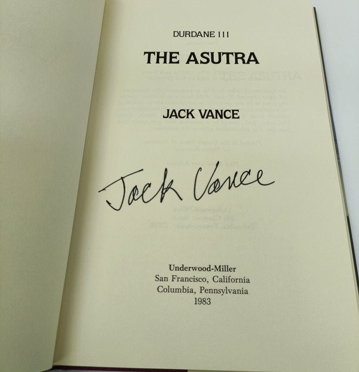 Vance, Jack - The Durdane Trilogy : The Faceless Man ; The Brave Free Men ; The Asutra - SIGNED | book detail 8