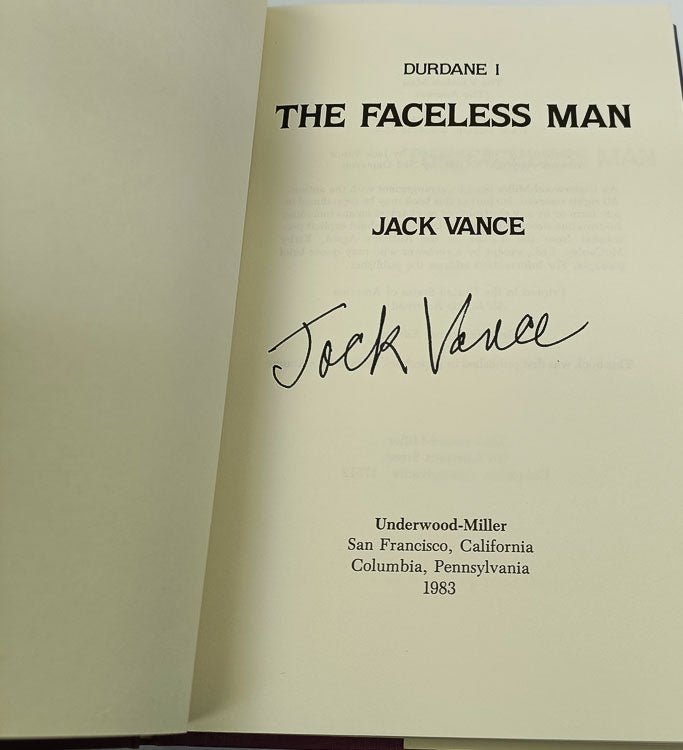 Vance, Jack - The Durdane Trilogy : The Faceless Man ; The Brave Free Men ; The Asutra - SIGNED | book detail 9