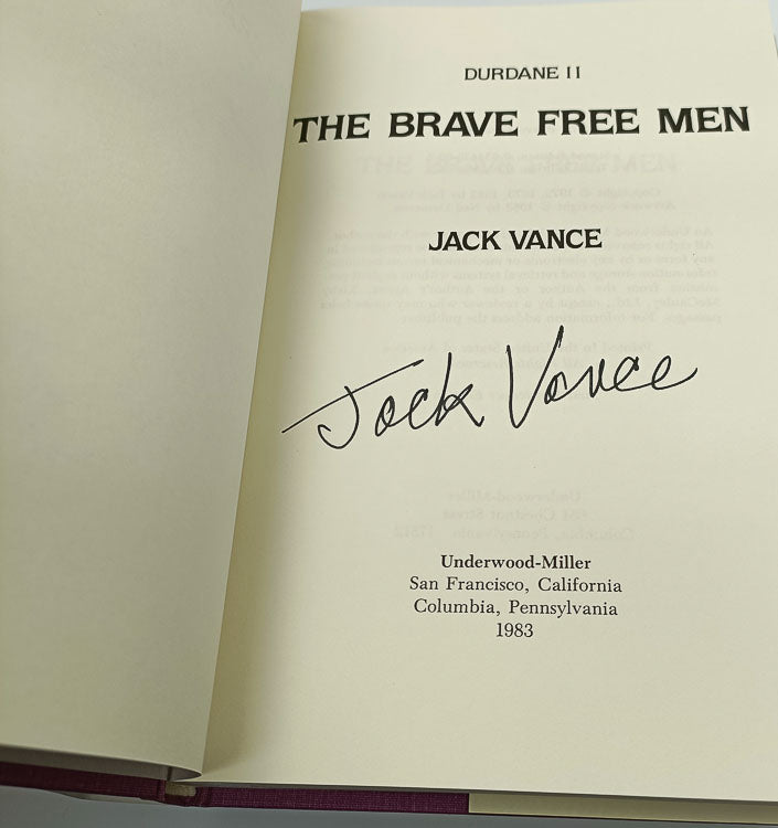 Vance, Jack - The Durdane Trilogy : The Faceless Man ; The Brave Free Men ; The Asutra - SIGNED | front cover0