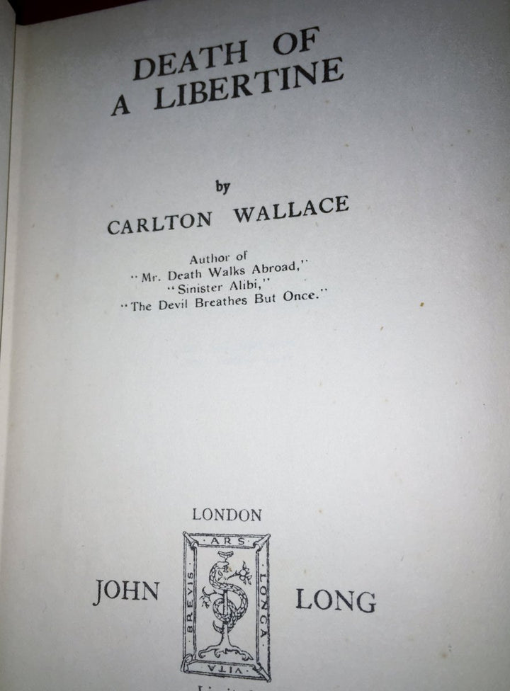 Wallace, Carlton - Death of a Libertine | sample illustration