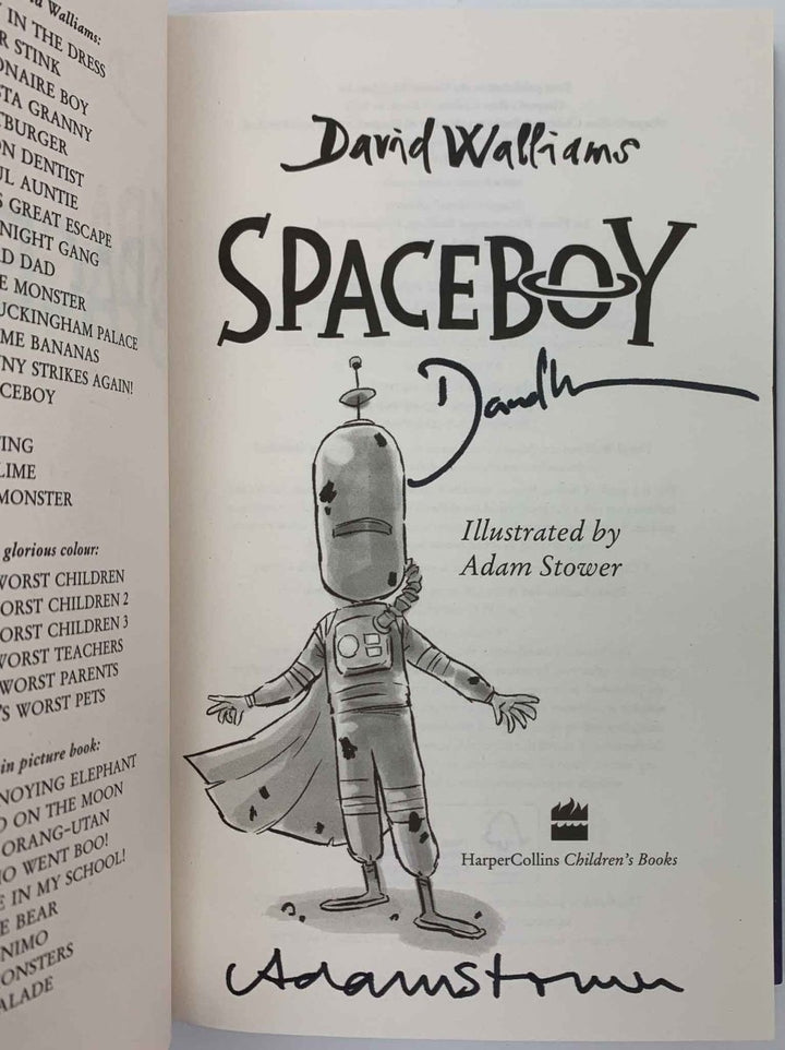 Walliams, David - Spaceboy - SIGNED | signature page