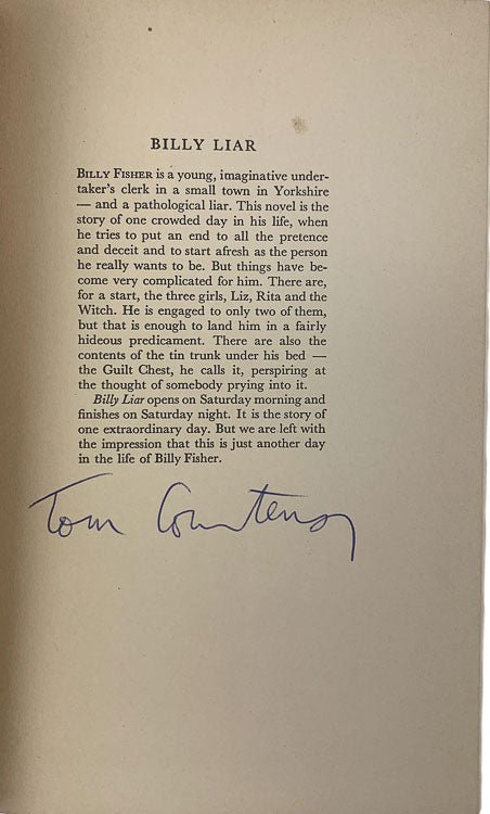 Waterhouse, Keith - Billy Liar - Uncorrected Proof Copy ( SIGNED by Tom Courtney ) | back cover