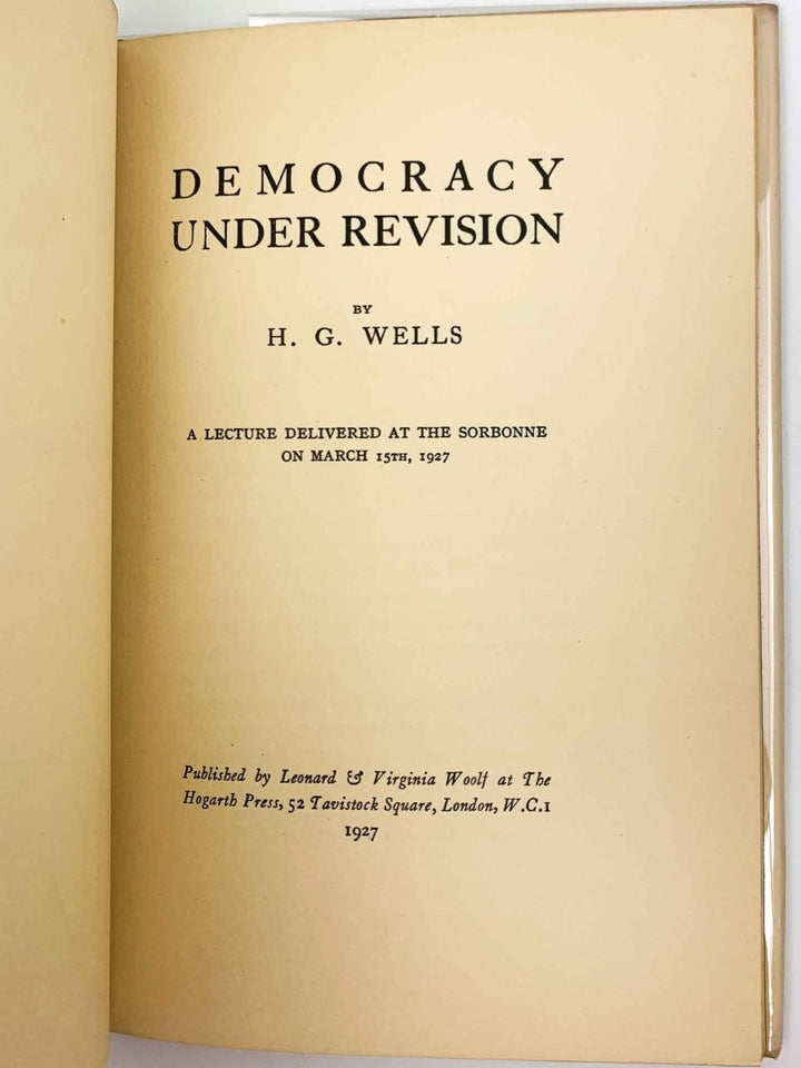 Wells, H G - Democracy Under Revision | pages