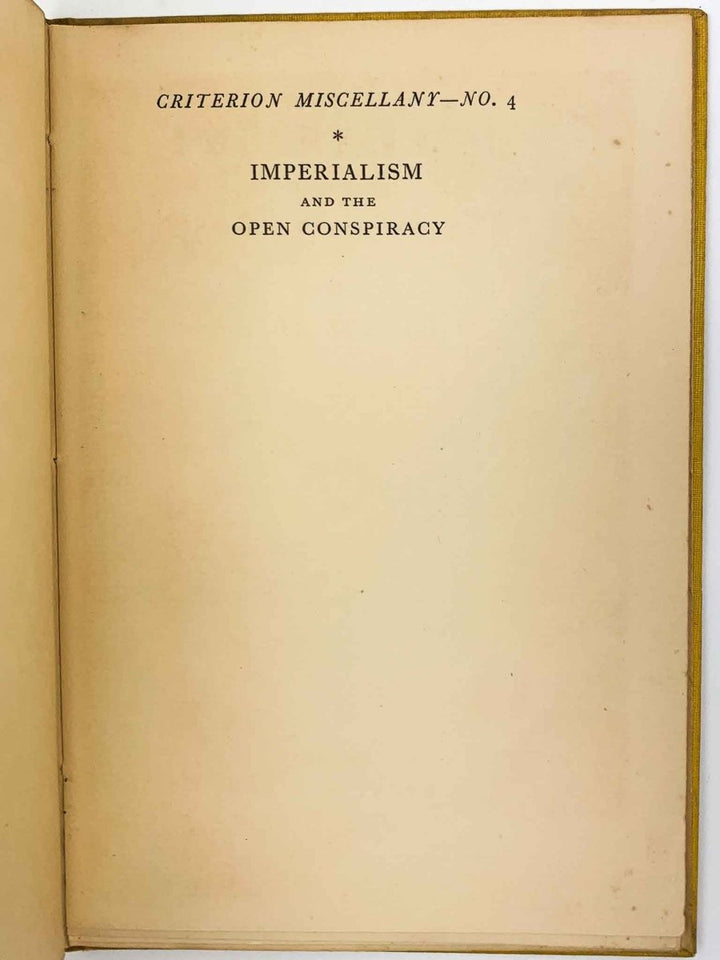 Wells, H. G. - Imperialism and the Open Conspiracy | signature page
