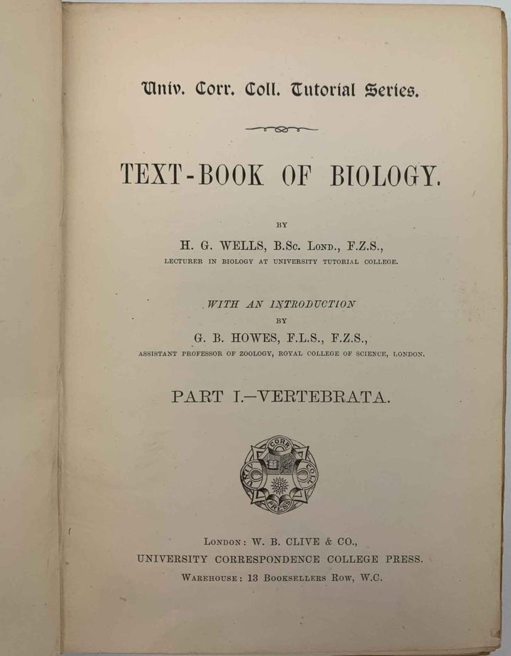Wells, H G - Text Book of Biology ( 2 vols ) | book detail 7