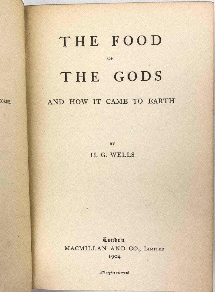 Wells, H G - The Food of the Gods and How it Came to Earth | signature page