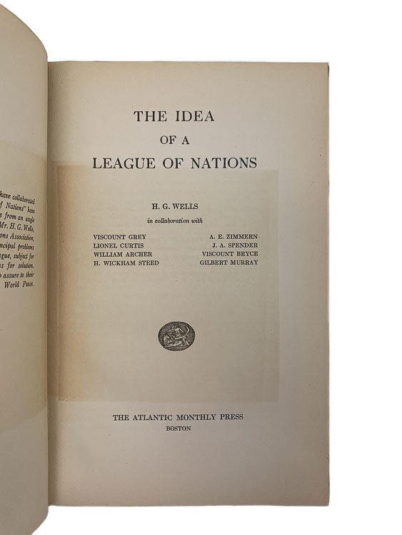 Wells, H G - The Idea of a League of Nations | back cover