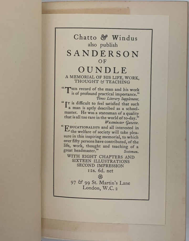 Wells, H G - The Story of a Great School Master : Sanderson of Oundle | image3