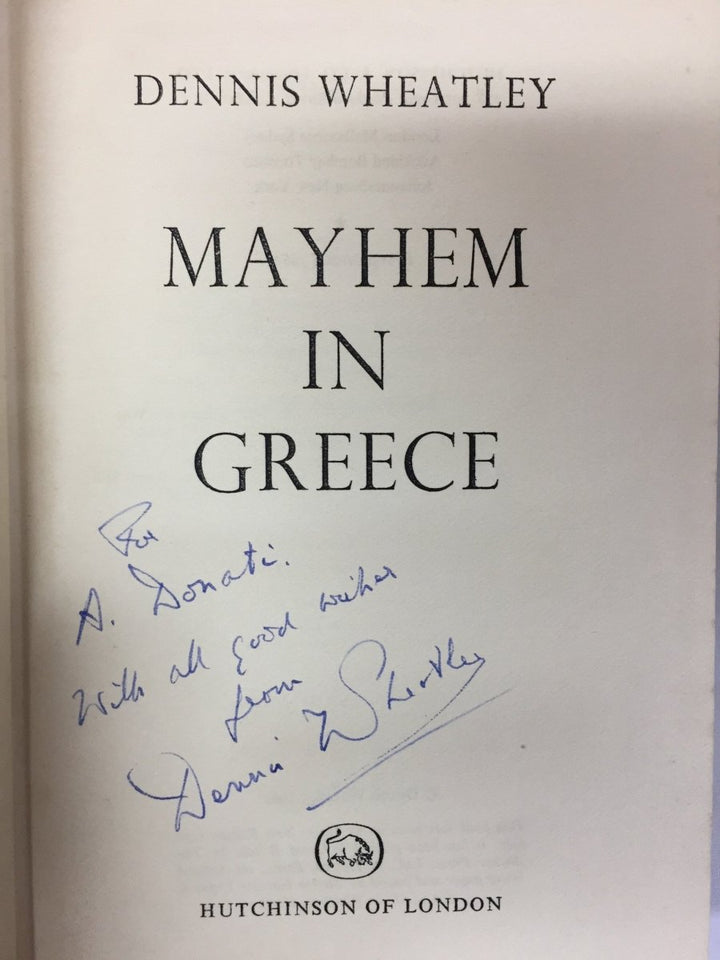 Wheatley, Dennis - Mayhem in Greece | back cover