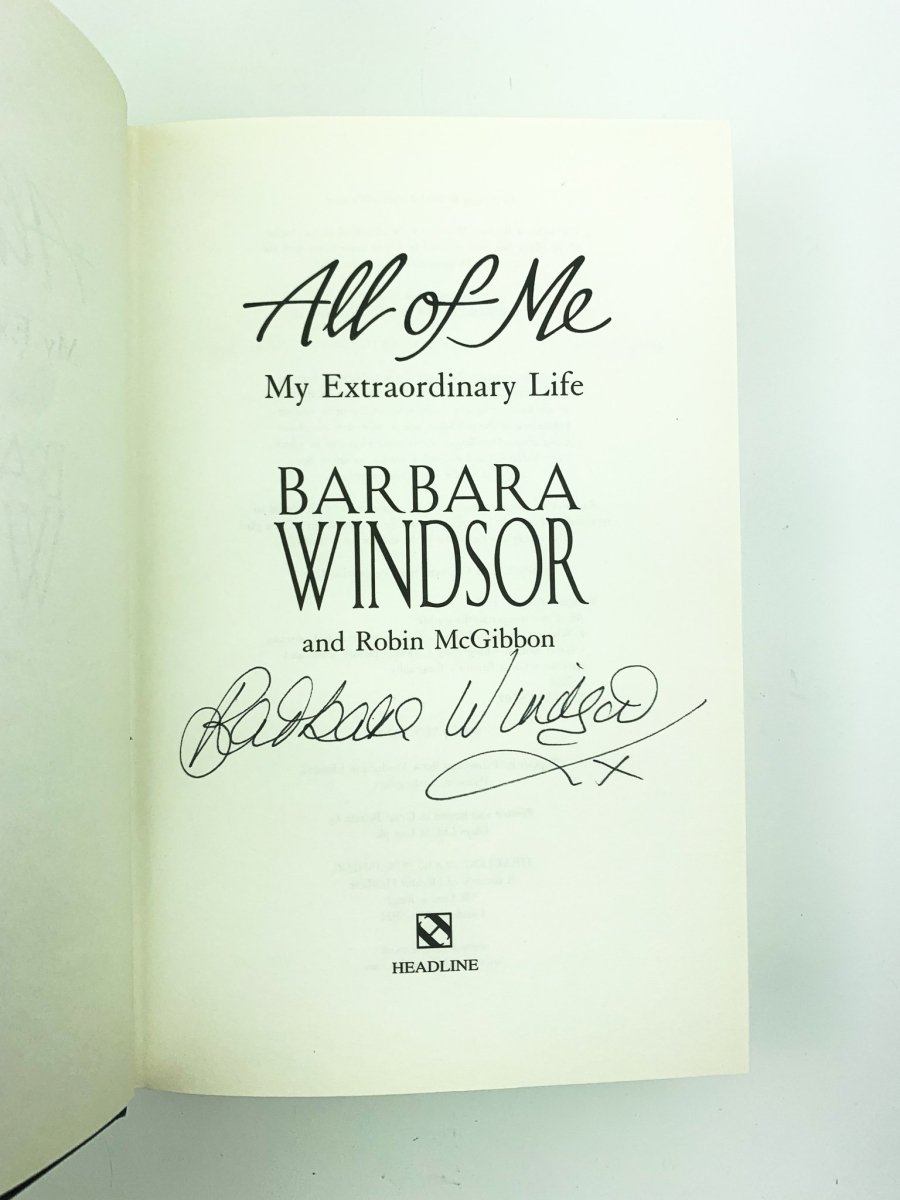 Windsor, Barbara - All of Me - SIGNED | signature page